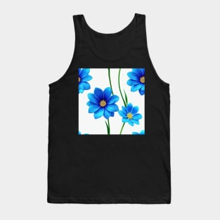 Just a Blue Flower Pattern 7 - Elegant and Sophisticated Design for Home Decor Tank Top